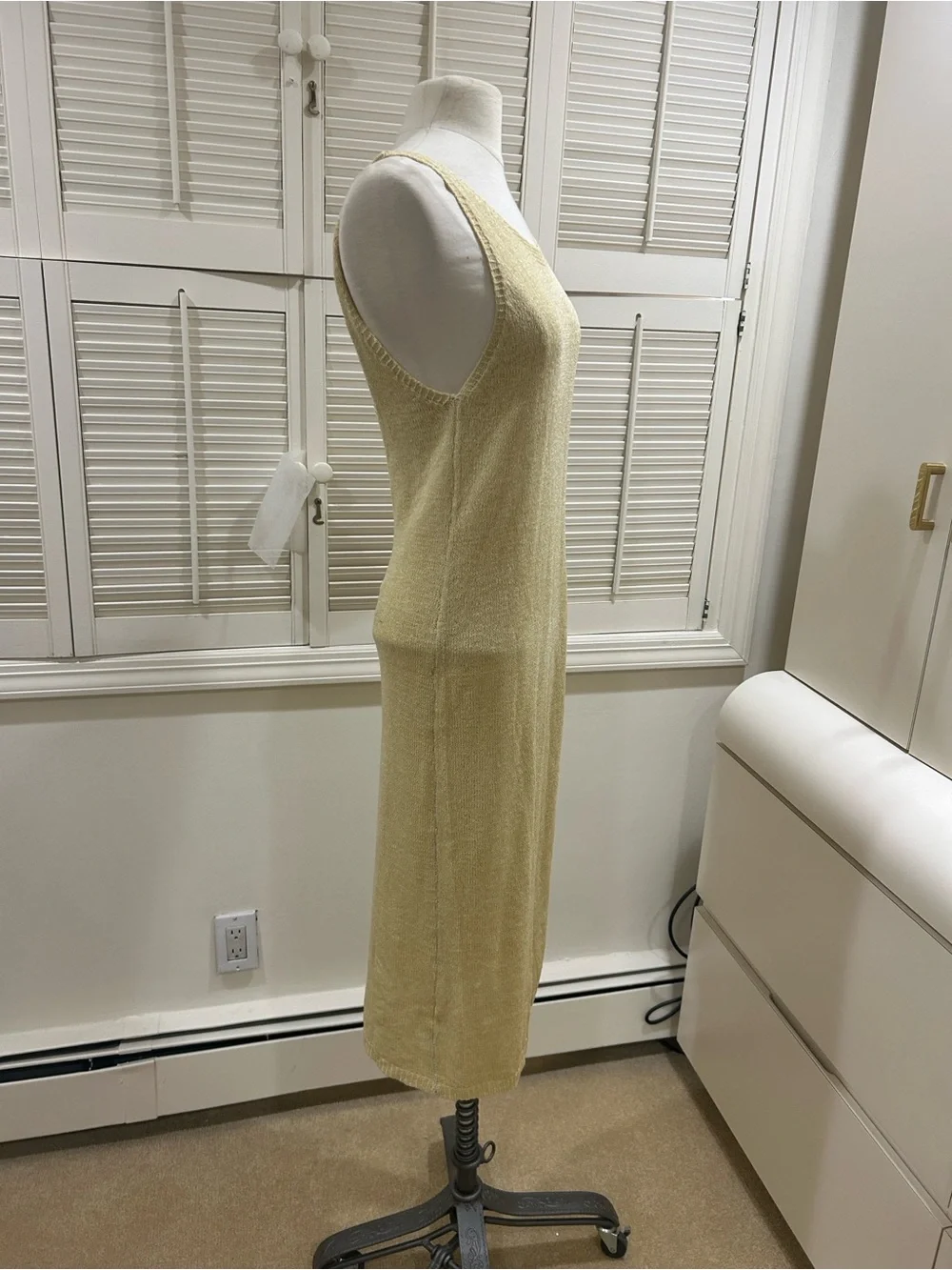 Light Yellow Knit Tank Dress - Women